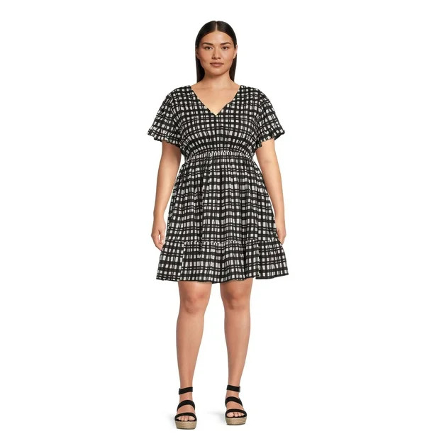 Terra & Sky Women's Ruffled Print Dress | Walmart (US)
