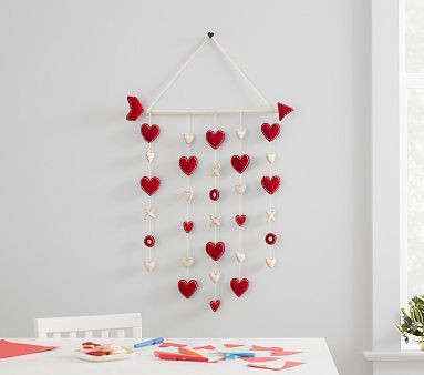 Cascading Felted Heart Valentine's Wall Decor | Pottery Barn Kids