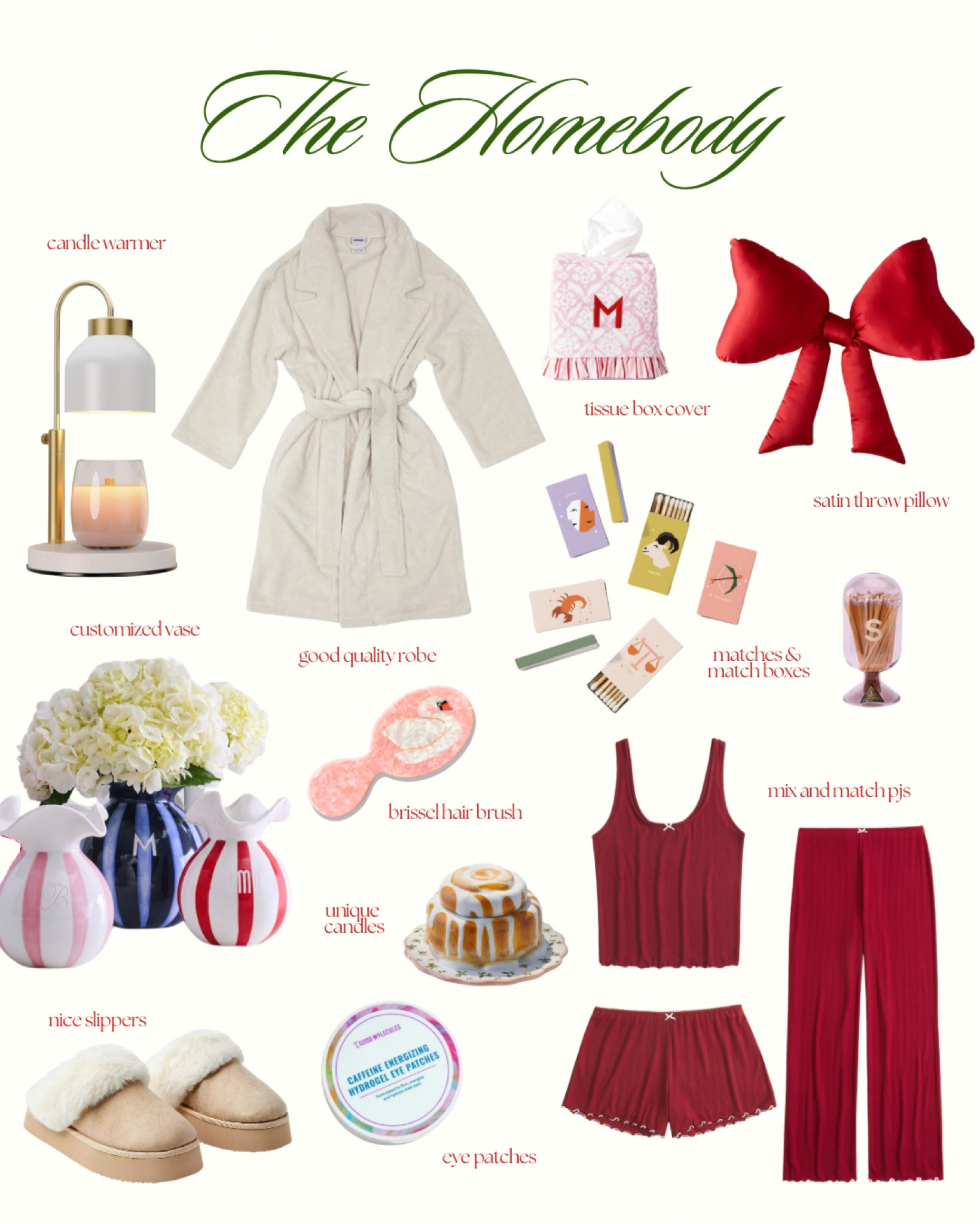 Gift ideas for the ultimate cozy homebody! From plush slippers to aromatic candles and luxurious robes, these essentials are perfect for creating a relaxing sanctuary at home. Whether you’re treating yourself or looking for the perfect gift, these picks bring comfort and style. Shop the links below to find everything you need for a cozy season in! 🎁✨ #LTKHoliday #LTKGiftGuide #HomebodyEssentials #CozyAesthetic #SelfCareSunday #GiftIdeasForHer #CozyHomeVibes #AtHomeSpa #LuxuryLoungewear #WinterComforts #GiftsofComfort #CandleLovers #SnuggleSeason #HomebodyGiftGuide #GiftsofRelaxation #ShopMyGiftGuide

#LTKSeasonal #LTKhome #LTKstyletip