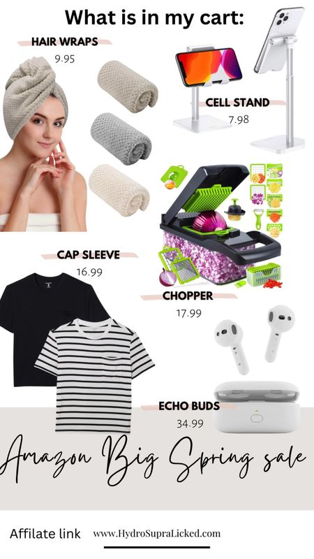 Amazon Big Spring Sale

What is my cart: echo buds, relax fit tee pack, veggie chopper, phone stand and towel wraps

#LTKhome #LTKsalealert #LTKfindsunder50