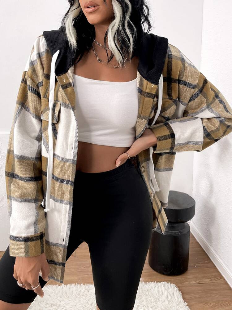 Plaid Print Drop Shoulder Shirt | SHEIN