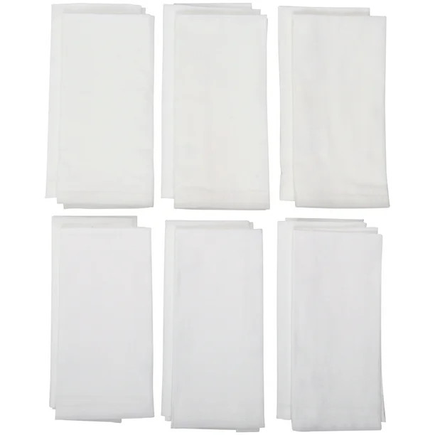 Mainstays Solid Fabric Napkin, Arctic White, Set of 12 - Walmart.com | Walmart (US)