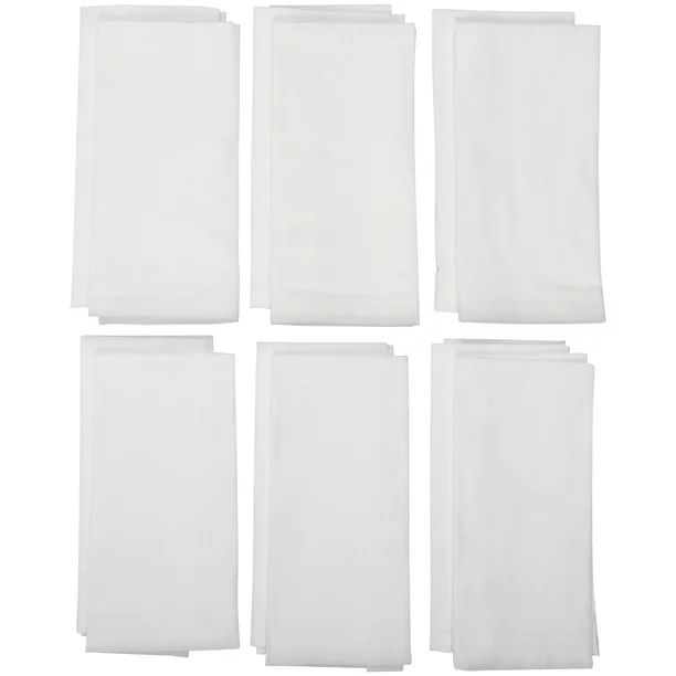Mainstays Solid Fabric Napkin, Arctic White, Set of 12 - Walmart.com | Walmart (US)