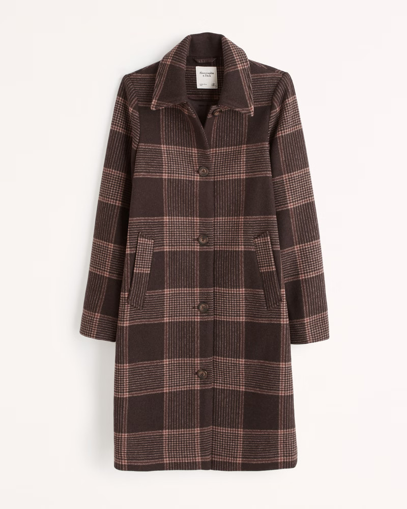 Women's Wool-Blend Mod Coat | Women's | Abercrombie.com | Abercrombie & Fitch (US)