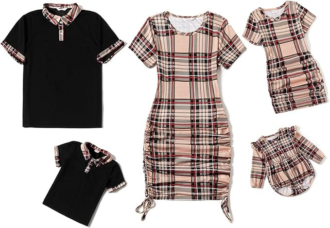 PATPAT Family Matching Outfits Mommy and Me Dresses Short Sleeve Casual T-Shirt Bodycon Midi Dres... | Amazon (US)