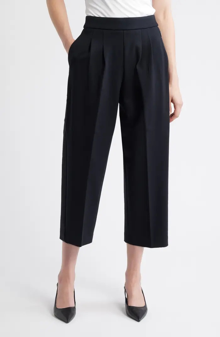 SPANX® Ponte Knit Pleated Tuxedo Pants | Nordstrom | Nordstrom