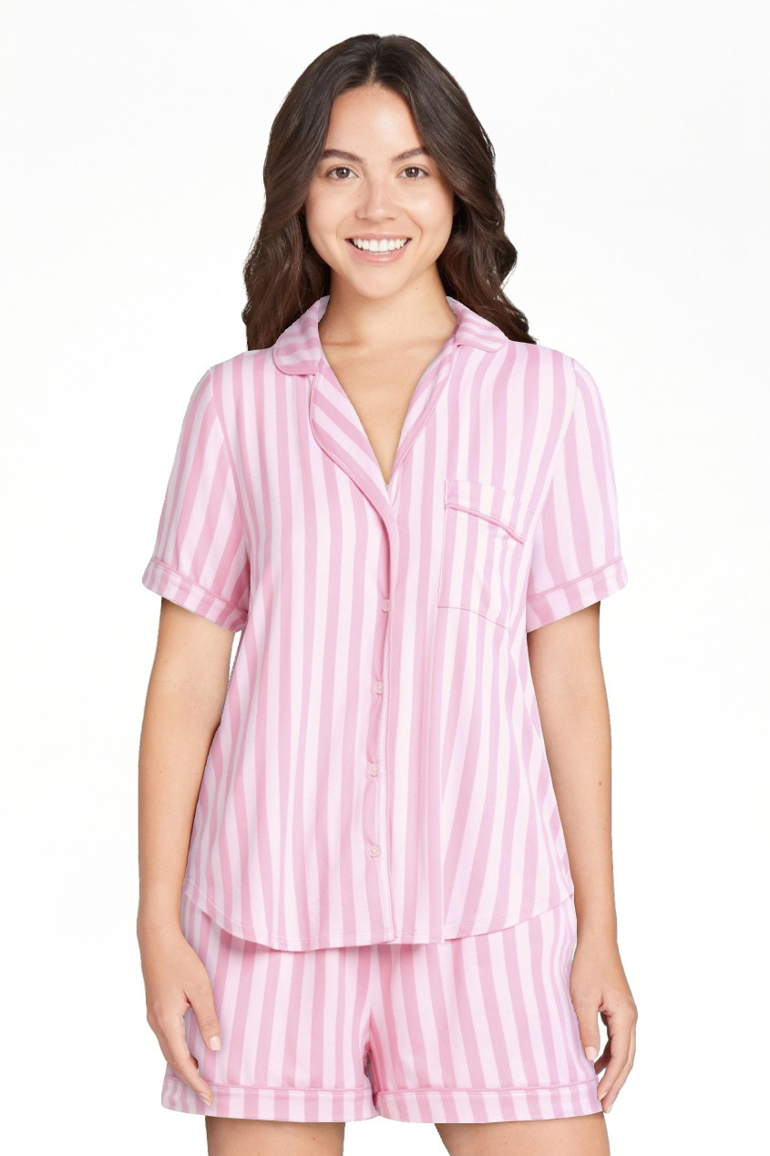 Joyspun Women's Dreamy Soft Collection Notch Collar Top and Shorts Pajama Set, 2-Piece, Sizes XS-... | Walmart (US)