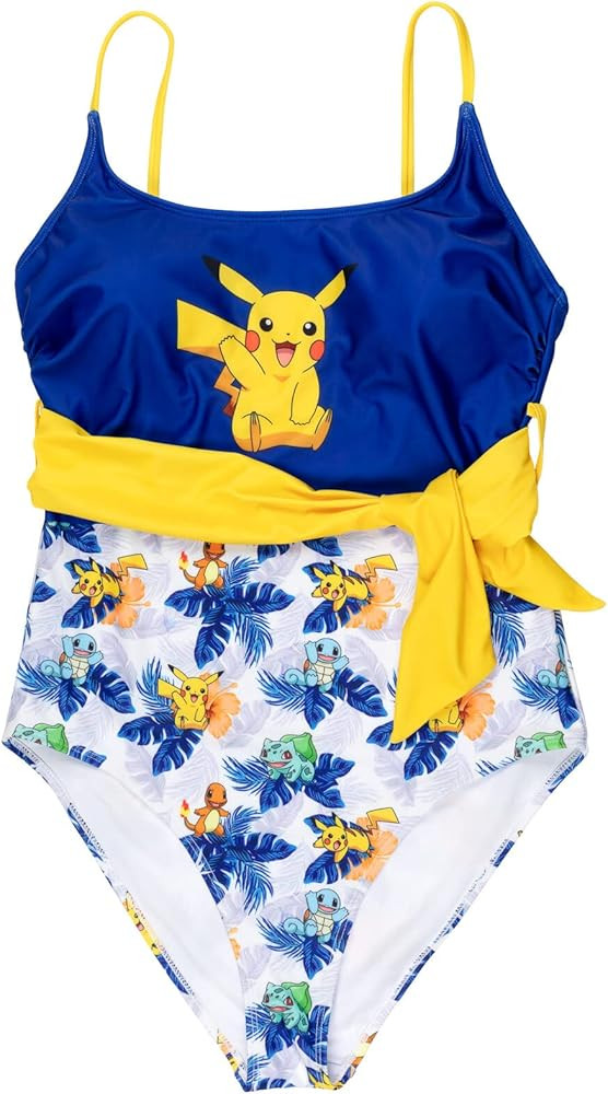 Pokemon Bulbasaur Charmander Pikachu Squirtle UPF 50+ One Piece Bathing Suit Rash Guard and Swim ... | Amazon (US)