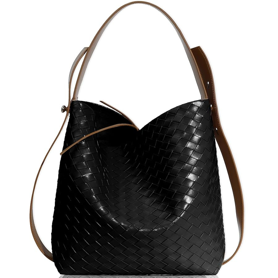 Tote Bag for Women, Soft Genuine Leather Fashion Hobo Handbag, Large Capacity Purse Top Handle Sh... | Amazon (US)