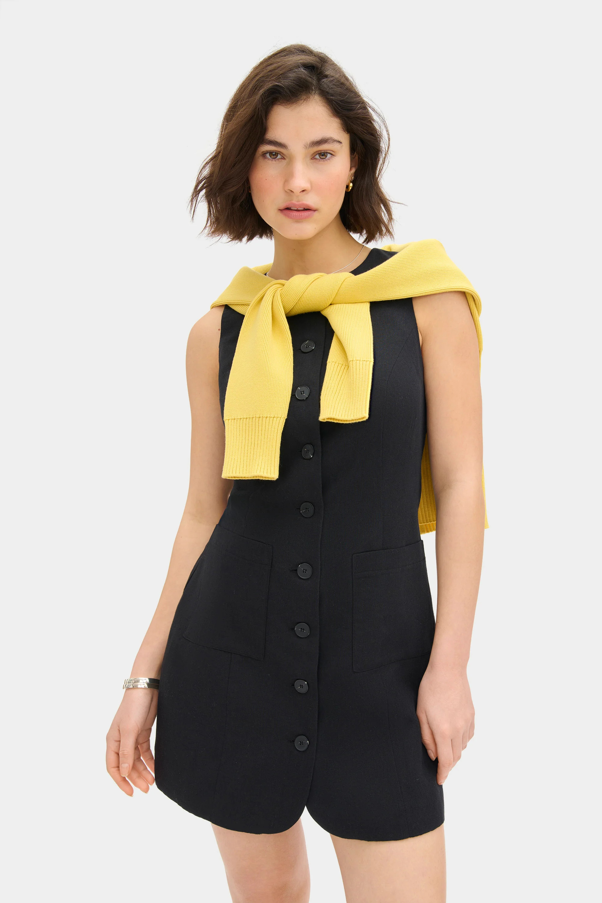 ALIGNE Linen Mini Dress - Black | Leah | ALIGNE UK & EU