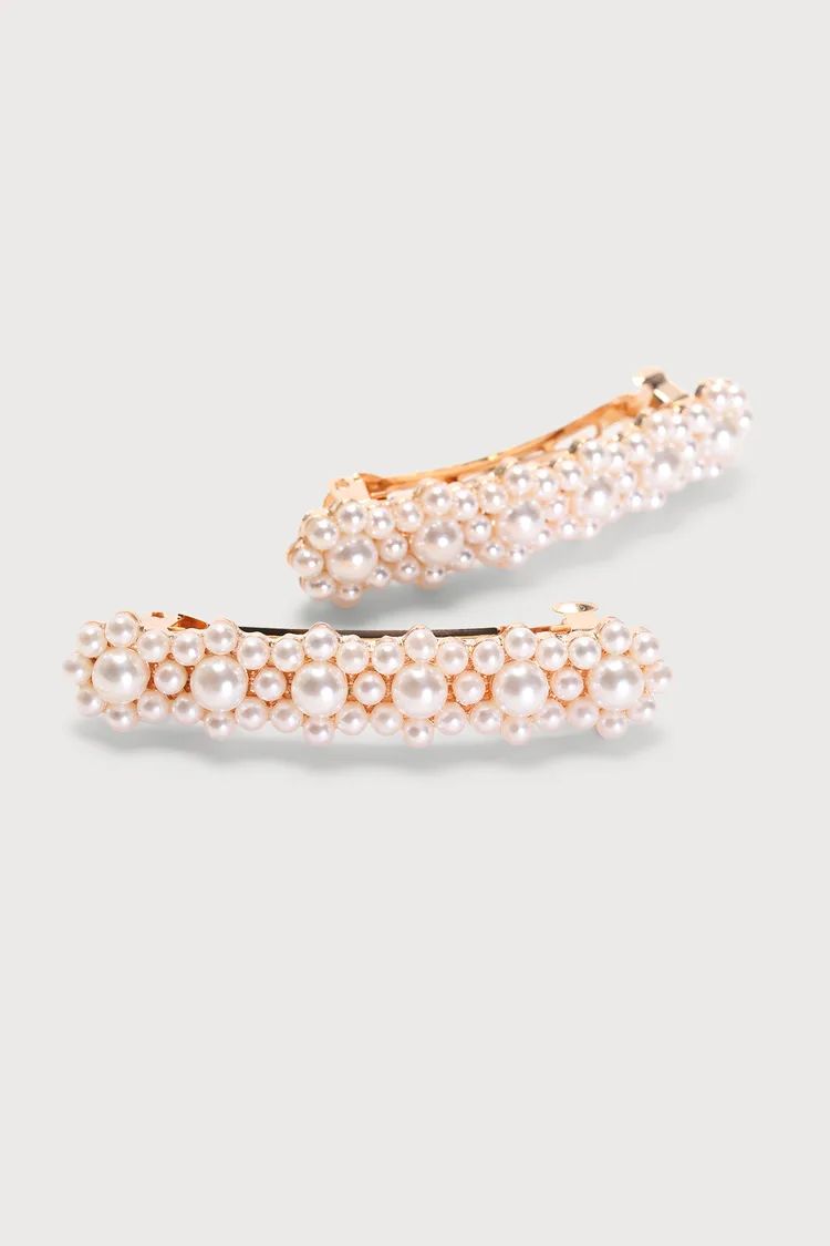 Darling Sweetie Gold Pearl Hair Clip Set | Lulus (US)