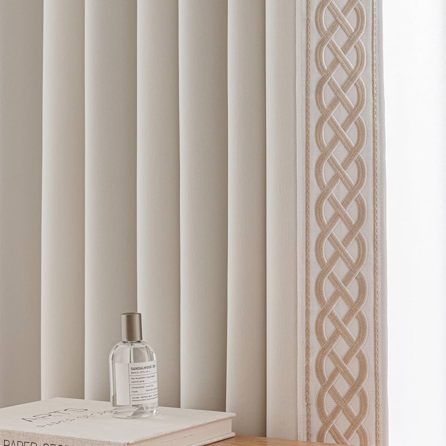 VisionaryHomeDesign X Kinsey Walsh Lilly Room Darkening Velvet Curtain Pair, Pinch Pleat Memory Trained Drapes，Dense Smooth and Velvety (Soft Cream, 50” w x 96” L) | Amazon (US)