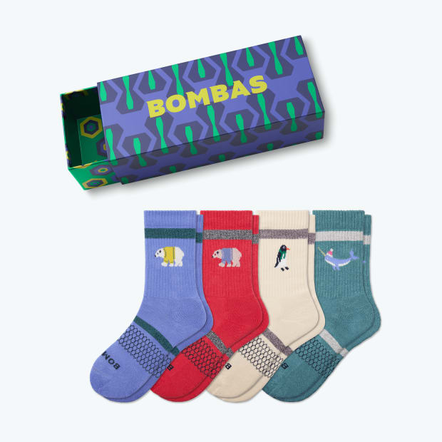 Youth Holiday Calf Sock 4-Pack Gift Box | Bombas Socks