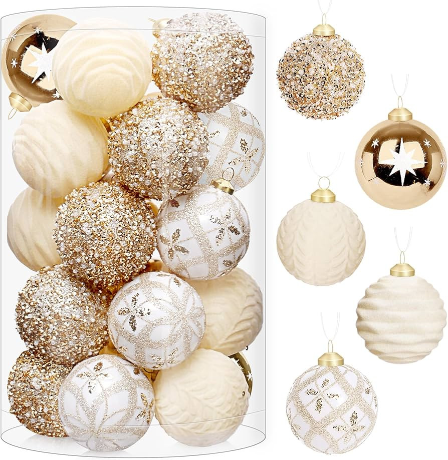 FestiveBliss 25 Pcs Christmas Ball Ornaments for Xmas Christmas Tree, Shatterproof Hanging Ball f... | Amazon (US)