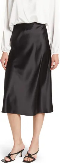 Renee C Solid Satin Midi Skirt | Nordstromrack | Nordstrom Rack