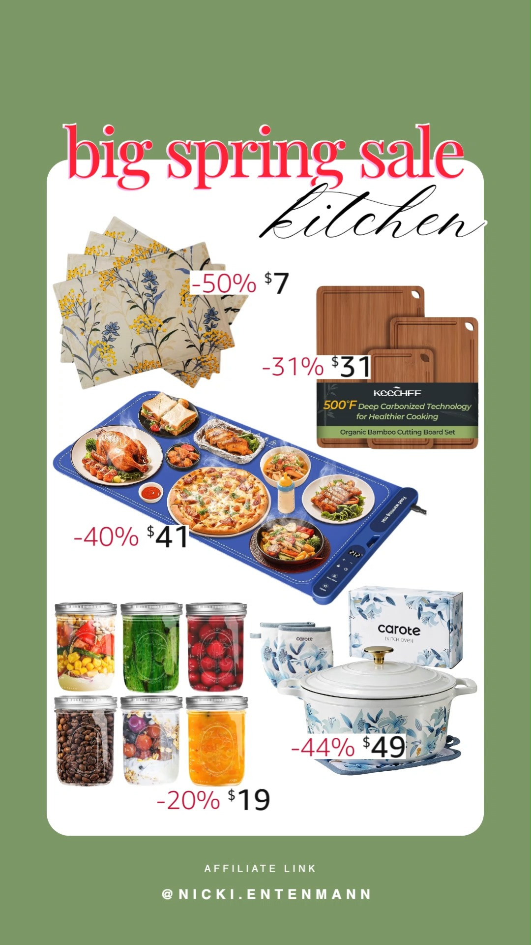 Spring kitchen deals are cooking up some serious joy. From gadgets to glassware, it’s the perfect time to refresh your space without breaking the bank. 🍽️🛒🌼

#kitchen #springdeals #homefinds #cookware #kitchenessentials #budgetfriendly #shopping #homedecor #organization #appliances 

 #LTKdayinmylife #LTKHome #LTKSaleAlert