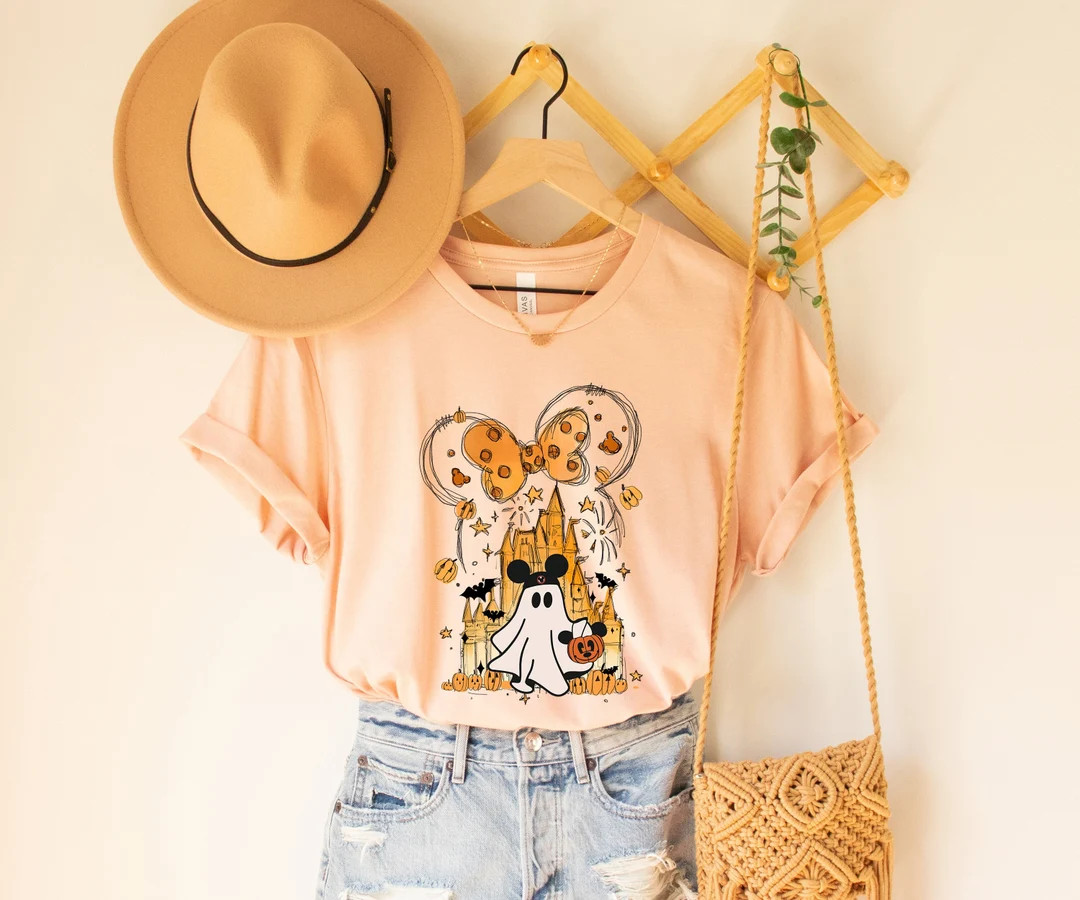 Mickey Ghost Shirt, Disney Watercolor Castle Shirt, Halloween Castle Shirt,disney Halloween Shirt... | Etsy (US)