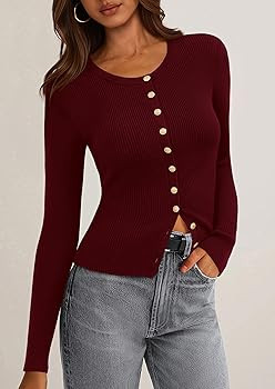 PRETTYGARDEN Womens 2026 Fall Cardigan Sweaters Lightweight Long Sleeve Button up Ribbed Knit Top... | Amazon (US)