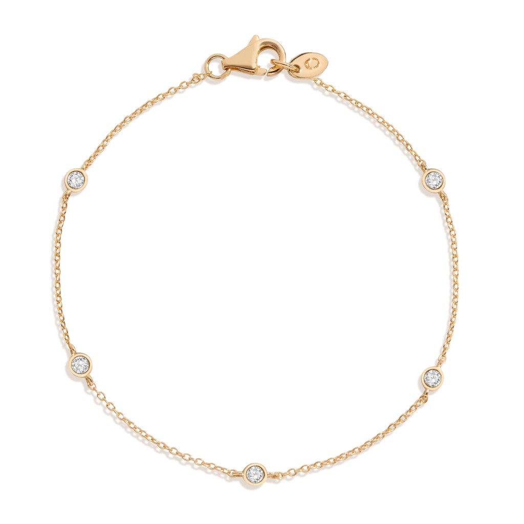 Lab Grown White Sapphire Station Bracelet | AUrate New York