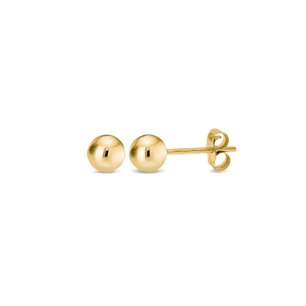 14K Yellow Gold Filled Round Ball Stud Earrings Pushback 5mm | Walmart (US)
