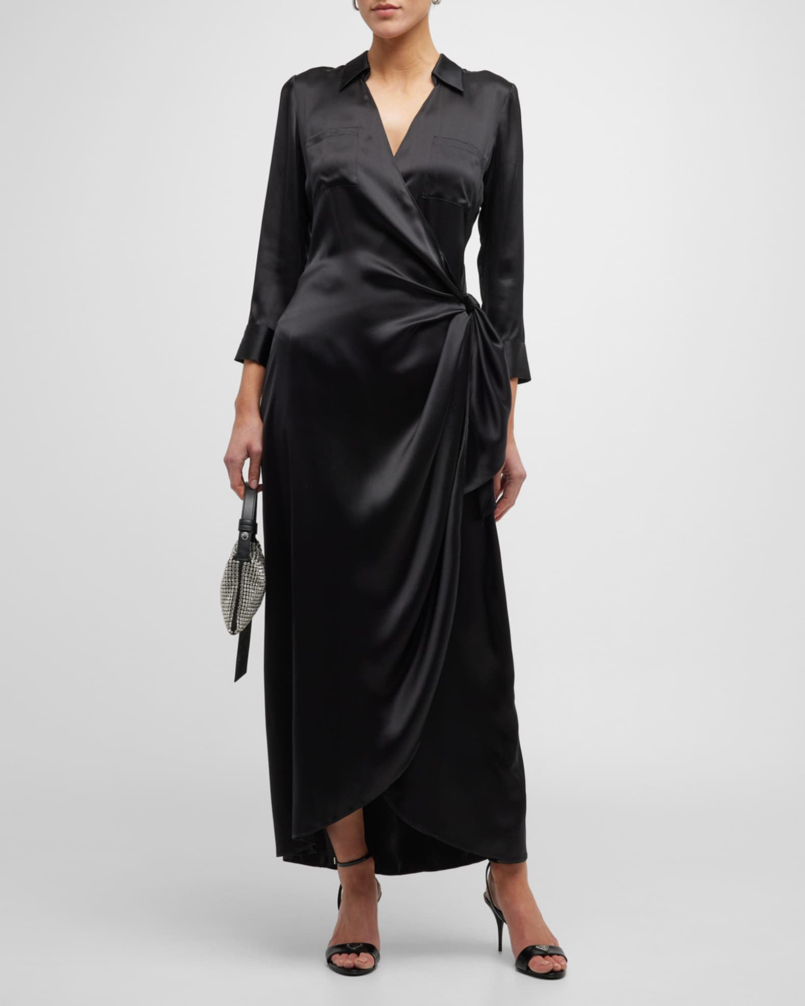 Kadi Wrap Silk Maxi Dress | Neiman Marcus