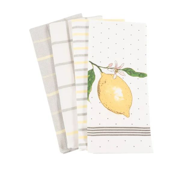 Pantry Lemon Kitchen Dish Towel, 4 Pack, 18" x 28" | Walmart (US)