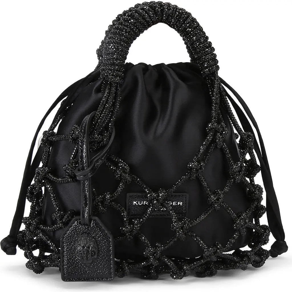 Kurt Geiger London Small Crystal Macramé Bag in Black at Nordstrom | Nordstrom