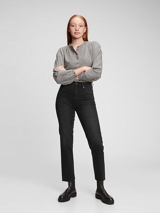 Sky High Rise Cheeky Straight Jeans with Washwell | Gap (CA)