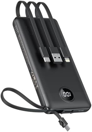 VEEKTOMX Portable Charger Built-in Cables,10000mAh Power Bank for iPhone,Fast Charge USB C Batter... | Amazon (US)