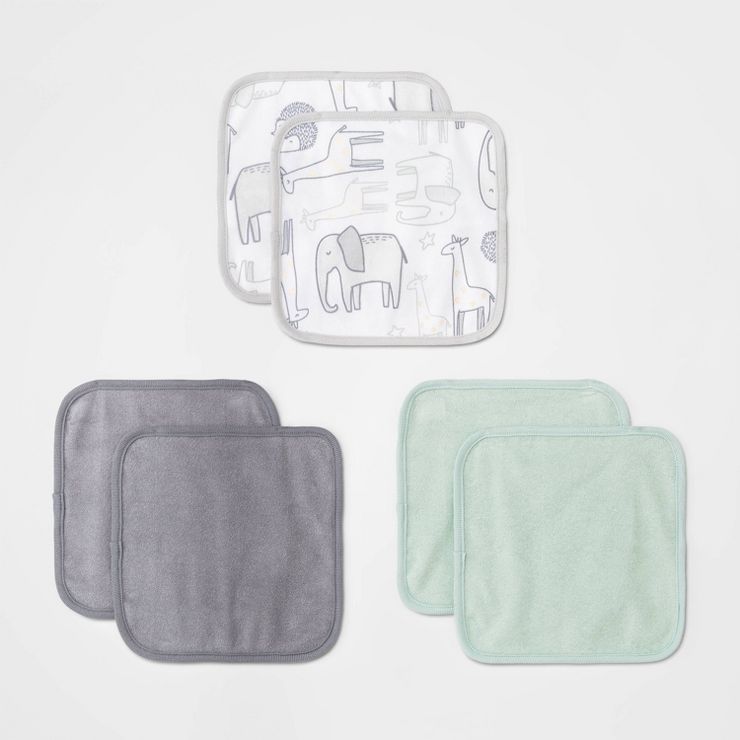 Baby 6pk 'Little Peanut' Washcloth Set - Cloud Island™ Green | Target