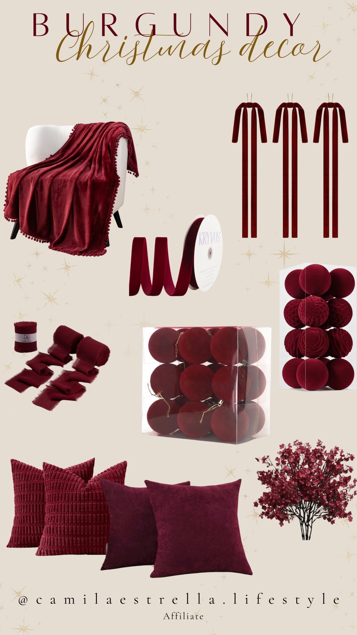 Burgundy Christmas decor ideas 

#LTKSeasonal #LTKHome #LTKU