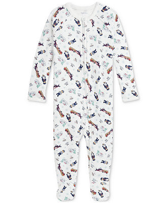 Polo Ralph Lauren Baby Cotton Polo Bear Footed Coverall - Macy's | Macy's