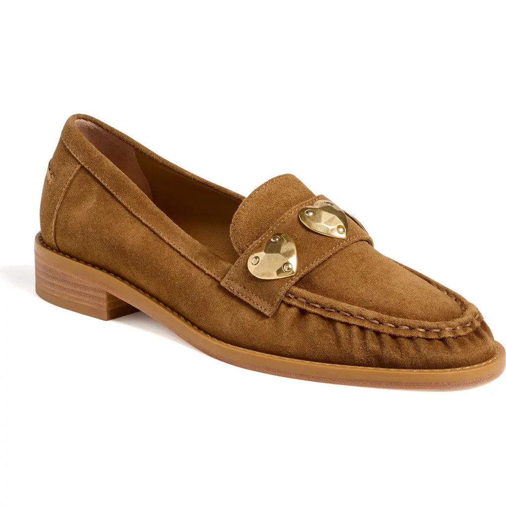 Cinq à Sept Gretta Heart Stud Loafer in Golden Sienna at Nordstrom, Size 6Us | Nordstrom