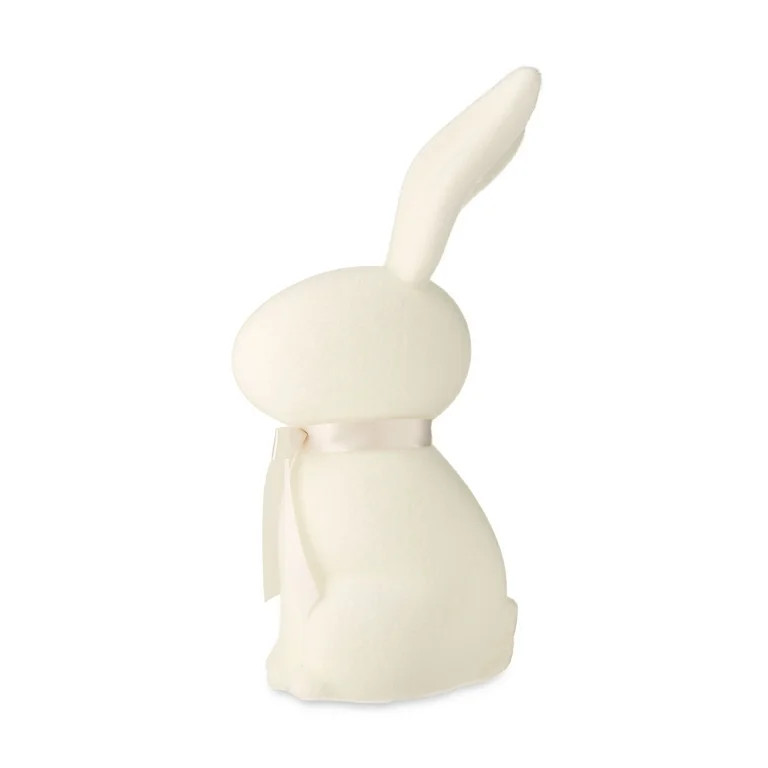 Easter Flocked Cream Bunny Decor, 16 in, by Way To Celebrate | Walmart (US)