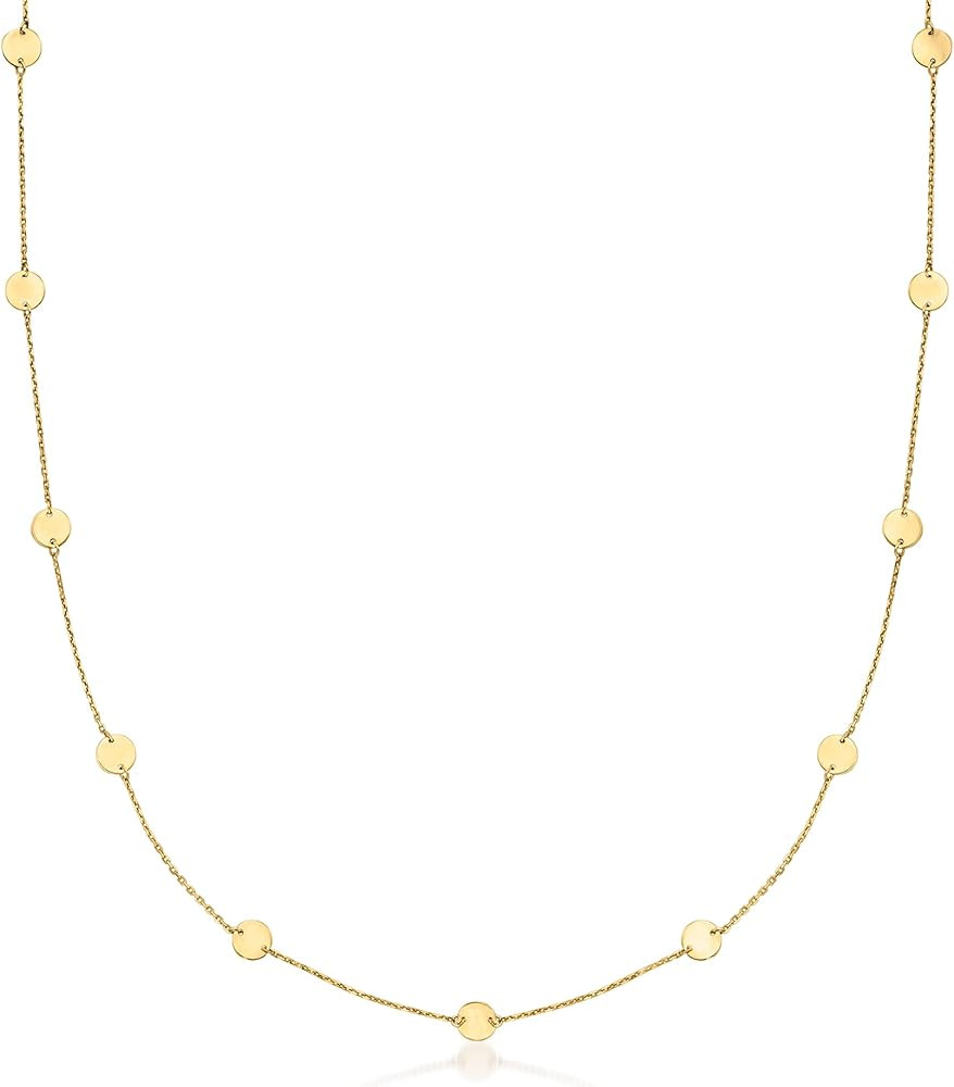 by Ross-Simons Italian 14kt Yellow Gold Disc Station Necklace | Amazon (US)
