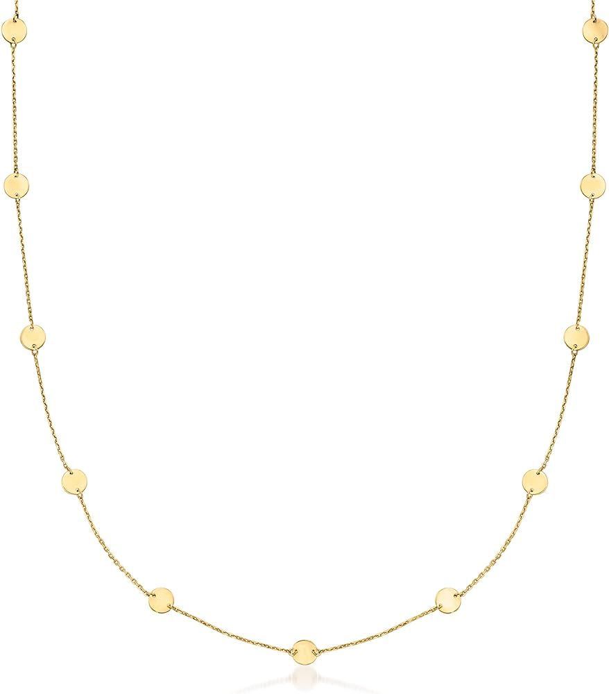 by Ross-Simons Italian 14kt Yellow Gold Disc Station Necklace | Amazon (US)