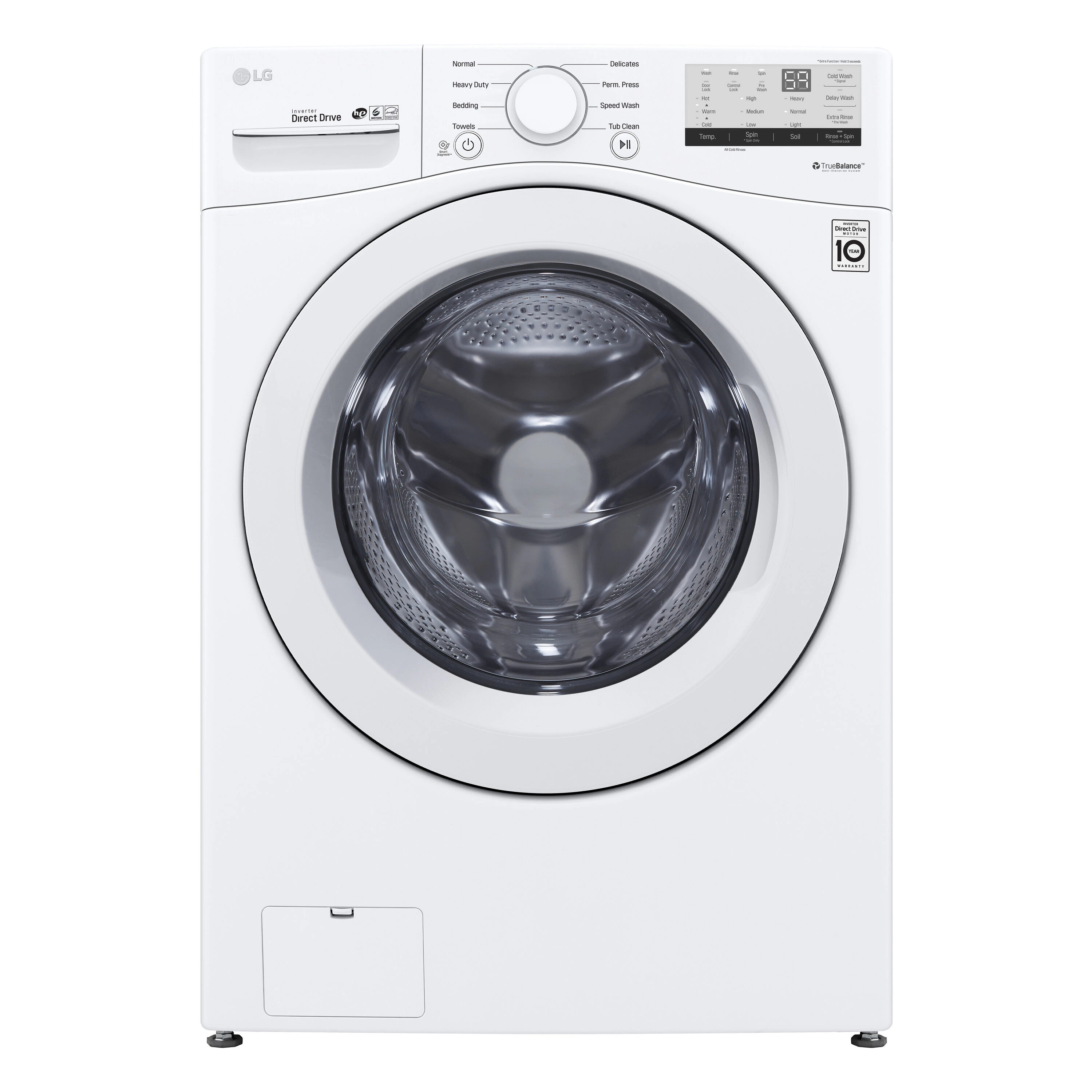 LG High Efficiency Stackable Medium ( 4.5-cu ft ) Front-Load Washer ( White ) Stainless Steel | WM3400CW | Lowe's