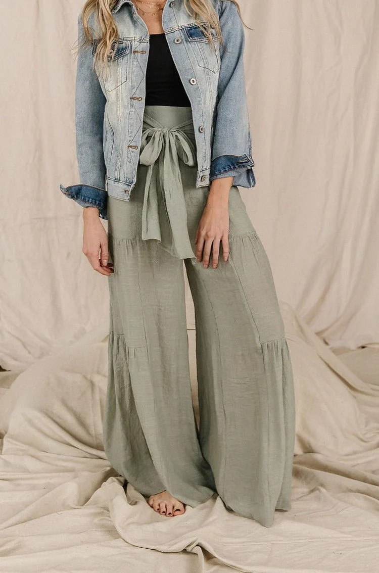 Tiered Boho Pants - Sage | Mindy Mae's Market