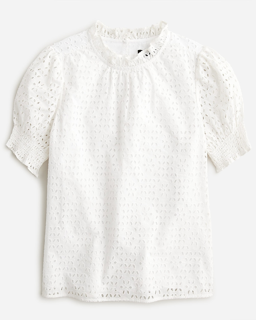Smocked puff-sleeve top in eyelet | J. Crew US
