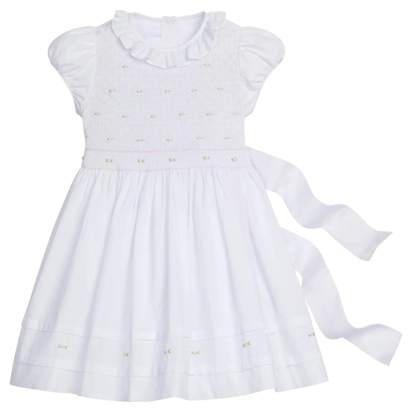 Smocked Claiborne Dress - Rosebuds | The Horseshoe Crab
