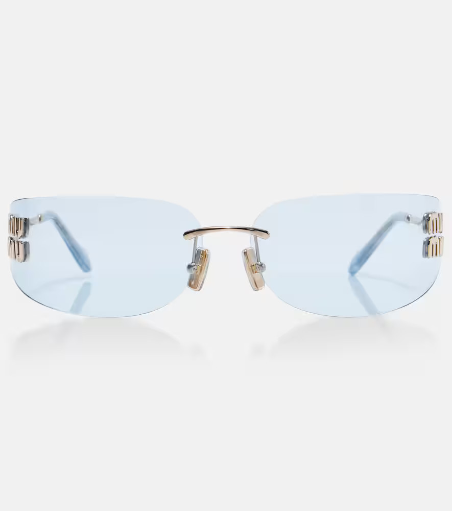 Miu Miu Logo rectangular sunglasses | Mytheresa (US/CA)