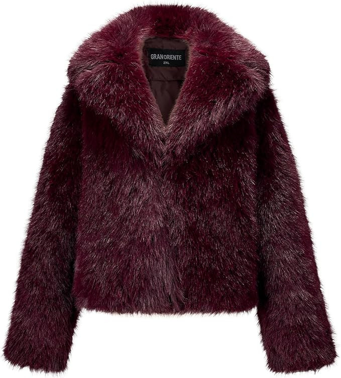 GRAN ORIENTE Women's 2025 Winter Furry Faux Fur Jackets,Cropped Fluffy Shaggy Warm Parka Coat Out... | Amazon (US)