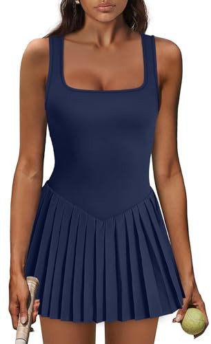 Tennis Dresses for Women with Shorts Cruise Outfits Navy Tennis Dress XS | Amazon (US)