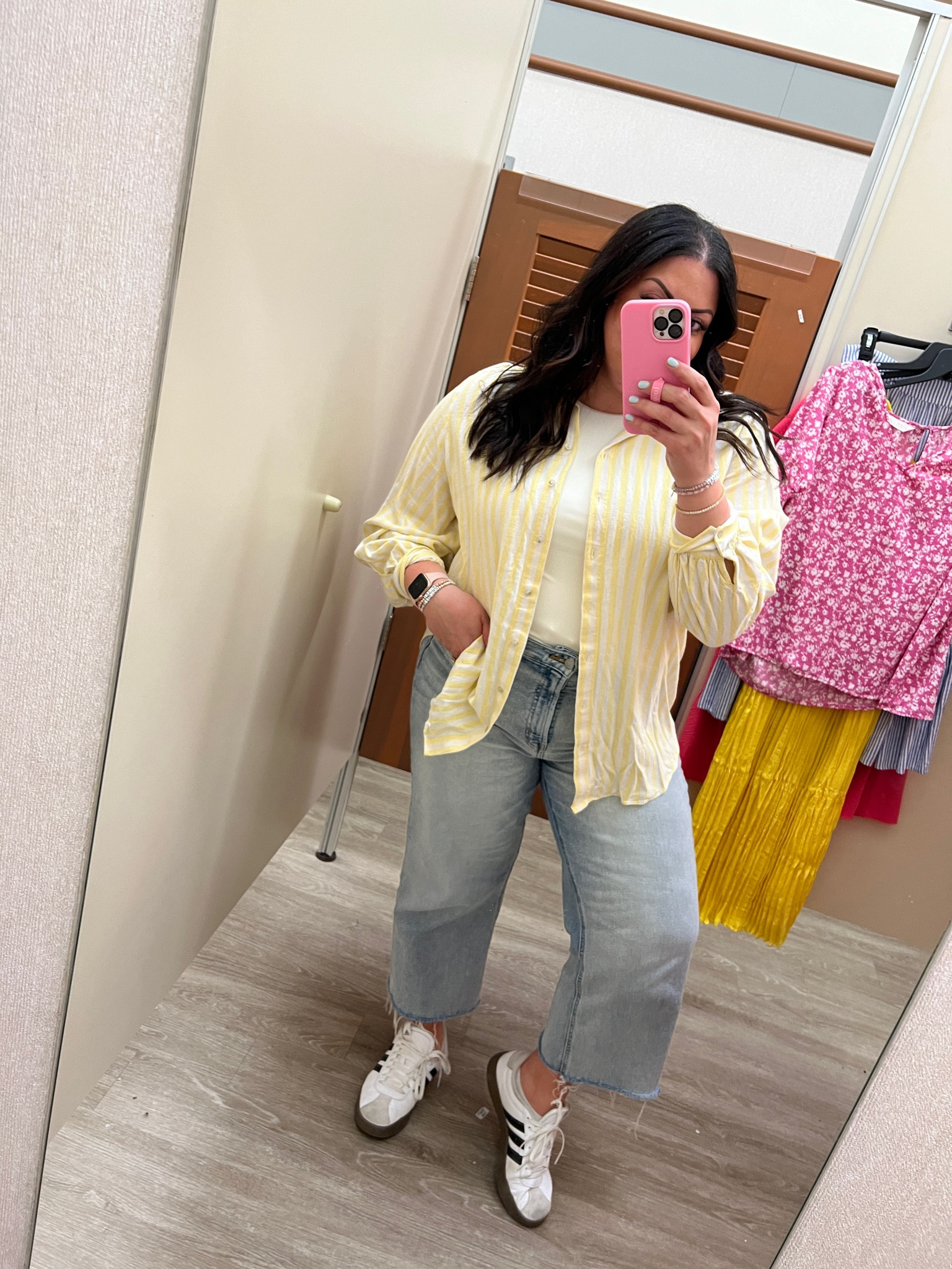 Wearing an XL in the striped top and bodysuit ☀️ and a 14 in the jeans!! 

#LTKfindsunder50 #LTKsalealert #LTKmidsize