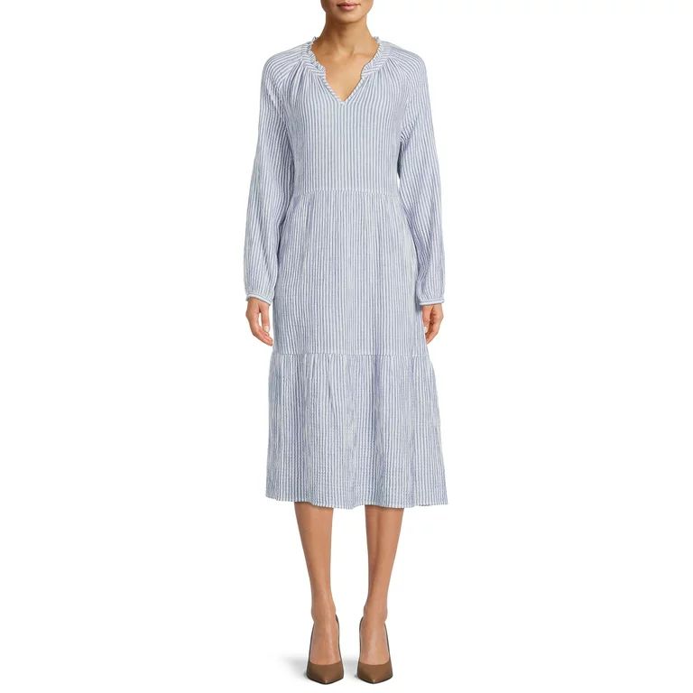 BeachLunchLounge Women's Ruffle Hem Cotton Dress | Walmart (US)