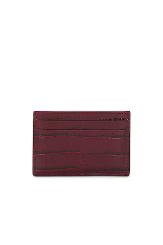 Shiny Printed Croc Exotic Line Classic Card Holder | FWRD 