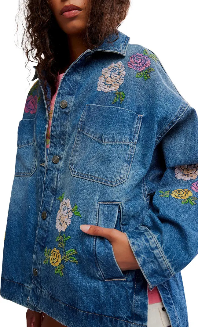 Madison Embroidered Denim City Jacket | Nordstrom
