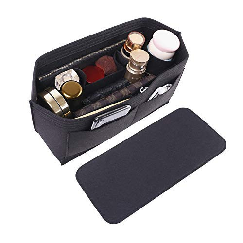 Doxo Purse Organizer Insert, Felt Bag Insert Tote Shaper Fit LV Speedy 30, Neverfull PM & Base Shaper 2pc Set (Medium-Black-Combination) | Amazon (US)