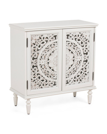 31.5x14x32 Carved Wood Herculaneum 2 Door Cabinet | TJ Maxx