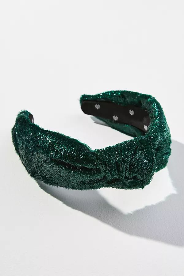 Lele Sadoughi Shimmer Knotted Headband By Lele Sadoughi in Green | Anthropologie (US)